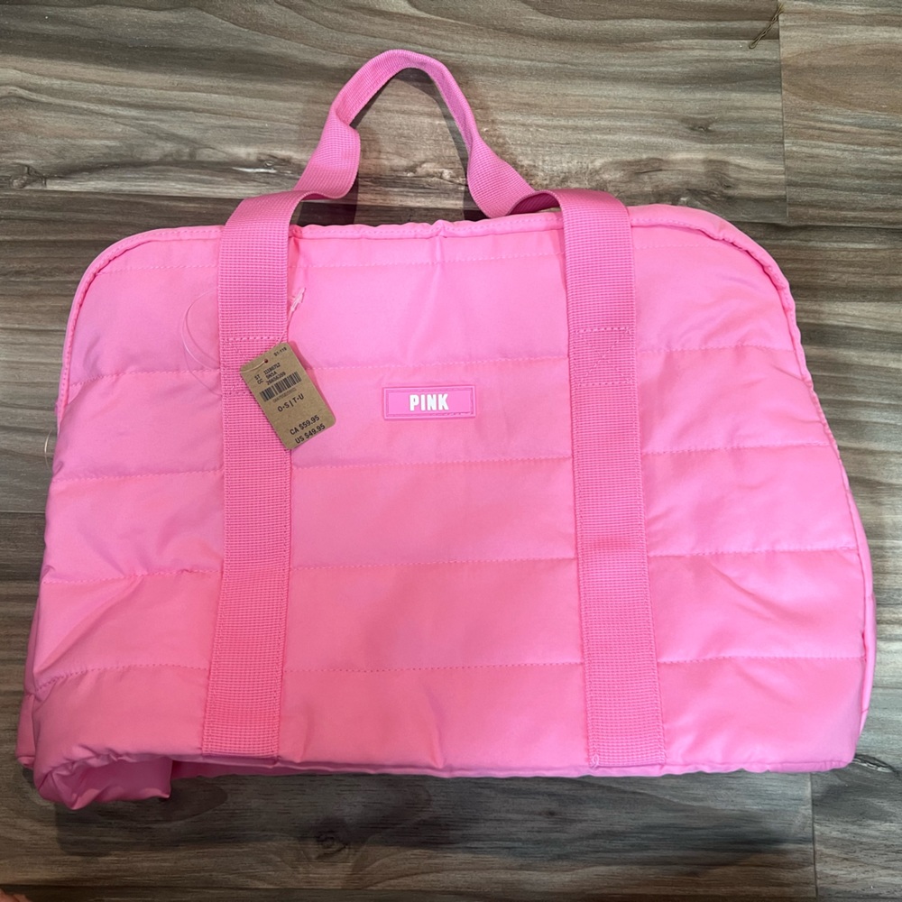 NWT Victoria's Secret PINK Bright Pink Duffel Bag
